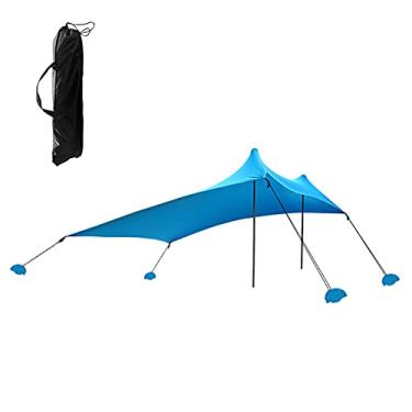 Imagem de Wemay Tenda de praia Abrigo solar com sacos de areia para camping, pesca, caminhada, quintal, praia, parque