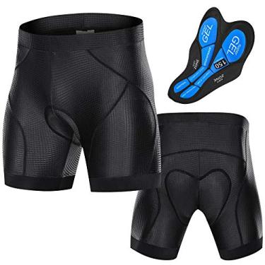 Imagem de Wemay Lixada Homens Shorts acolchoados para bicicleta com alças antiderrapantes para as pernas Ciclismo 3D Roupa interior acolchoada Calções para bicicleta Padding Riding Shorts Ciclismo Roupa interio