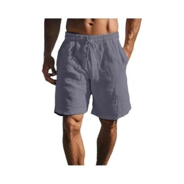 Imagem de Bermudas Masculinas Leves E Respiráveis De Algodão E Linho Para O Verã