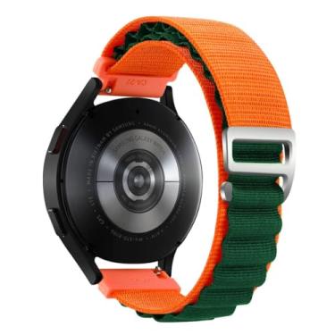 Imagem de ONECMN Pulseira de 20 mm e 22 mm para Samsung Galaxy Watch 6/4/5/Pro/classic/active 2/Gear S3 Alpine Loop Correa para HUAWEI GT 2 4 3 Pro (verde laranja, 20 mm)