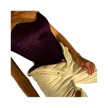 Imagem de Top Cropped Sem Mangas Sexy Para Mulheres, Corset Slim, Casual E Elega