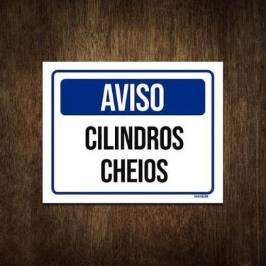 Imagem de Placa De Sinalização Segurança Aviso Cilindros Cheios 18X23 - Sinalizo