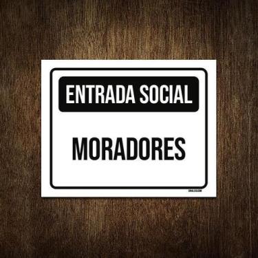 Imagem de Placa Condomínio Entrada Social Moradores 18X23 - Sinalizo.Com
