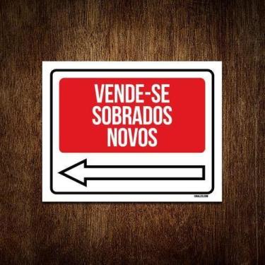 Imagem de Kit 5 Placas - Vende-Se Sobrados Novos Esquerda - Sinalizo.Com