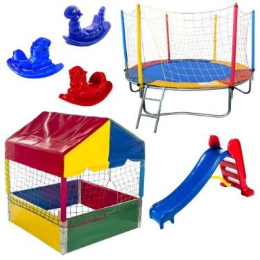 Imagem de Kit Completo de Diversão Cama Elástica 2,30m  Piscina de Bolinhas 1,00
