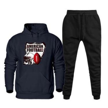 Imagem de Kit Conjunto de Moletom Masculino Calça e Blusa Algodao Flanelado Para Inverno Tecido de Qualidade-Masculino