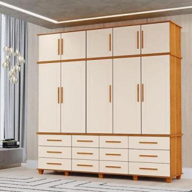 Imagem de Guarda Roupa Casal Berlim Ambiente Freijó Off White - Luapa Móveis