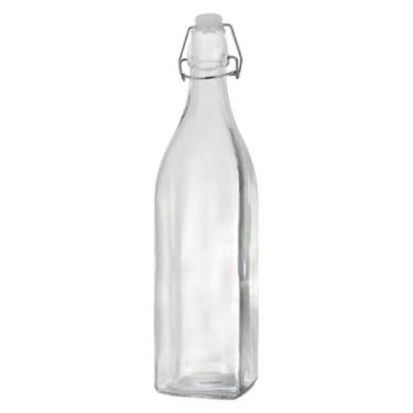 Imagem de Garrafa De Agua de Vidro 1 Litro Tampa Hermética Transparente - Hauskr