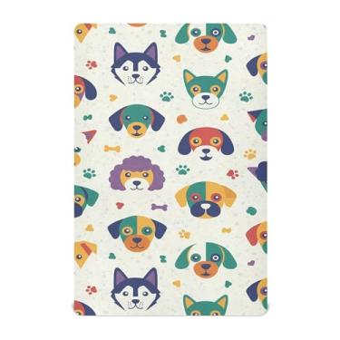 Imagem de SEHANY Lençol de berço de cachorro fofo para meninos e meninas, macio, respirável, elástico, lençol com elástico padrão para bebês de 27 x 99 cm