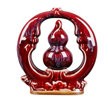 Imagem de Vaso de porcelana Fuzhongfu forno de cabaça torna-se vermelho junho porcelana casa sala de estar armário de vinho decoração artesanato decoração