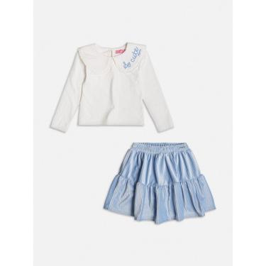 Imagem de Conjunto Infantil Menina Blusa/Saia Veludo Canelado Momi-Feminino