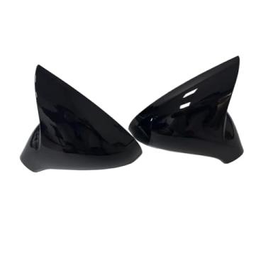 Imagem de 2 peças compatível com peugeot 207 308 2006-2012 tampa do espelho lateral retrovisor tampa da asa porta externa guarnição traseira acessórios de decoração do carro