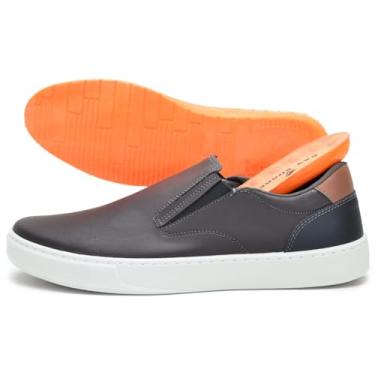 Imagem de Sapatênis Masculino Tênis Slip On Casual Esporte Fino Urbano Conforto Azul Marinho (Marrom, BR, Adulto, Numérico, 42)