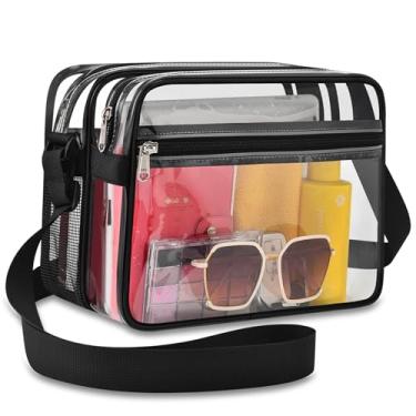 Imagem de Clear Bag Stadium Approved Clear Messenger Bag with Two Compartments - Work Concert Stadium Bag, Crossbody Purse