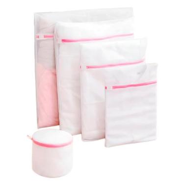 Imagem de Kit 5 Sacos Para Lavar Roupas Delicadas Com Zíper - marca
