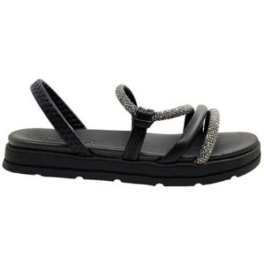 Imagem de Sandália Papete Flatform Feminina Casual Dia a Dia com Strass Moleca 5490.113-Feminino