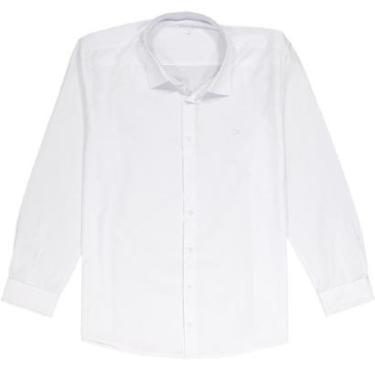 Imagem de Camisa Manga Longa Essencial Slim Plus Size Masculina Ogochi 001520052 Branca-Masculino