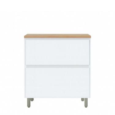 Imagem de Balcão 1 Porta 1 Gaveta em MDF Rainha Nesher, Branco/Nature