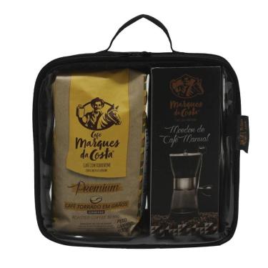 Imagem de Kit Café Grãos 500g + Moinho Vidro + Necessaire