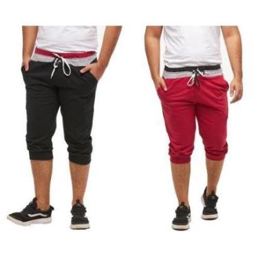 Imagem de Kit 02 Bermudas Masculina de Moletom Saruel Skinny a Pornta Entrega B1-Masculino
