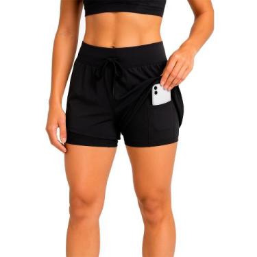 Imagem de Short Duplo Feminino Fitness 2 em 1 Bolso Interno Academia Treino - Fr