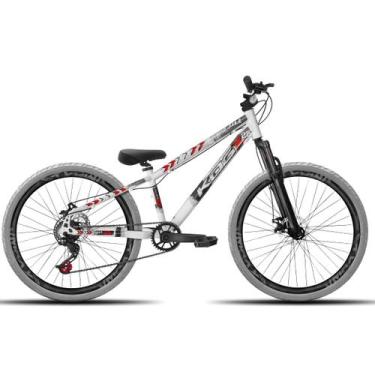 Imagem de Bicicleta aro 26 KOG Freeride Kit Single Pneus Flame, Branco, Vermelho