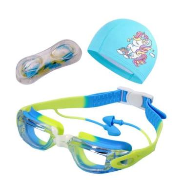 Imagem de Kit Óculos e Touca de Natação Infantil Hero Band Coleção Cores, Azul u