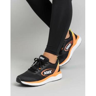 Imagem de Tênis Feminino Academia Esportivo Corrida Cardio Gym Confort Laranja T