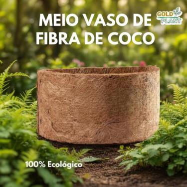 Imagem de Meio vaso de fibra de coco ecologico tipo xaxim N1 diametro 13cm Gold 