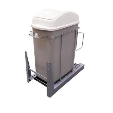 Imagem de Lixeira Deslizante 8682 Simples 20l 235x500x460mm Bege Jomer