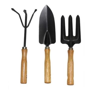 Imagem de Kit De Jardinagem Para Vasos 3 Peças Pá Ancinho E Garfo