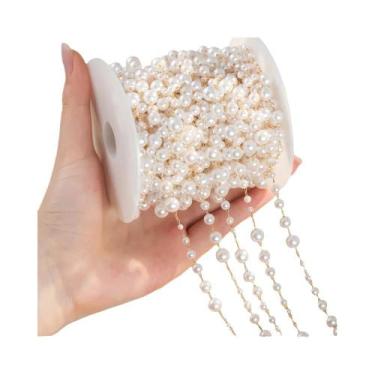 Imagem de Corrente De Cobre Com Pingente De Pérola Imitada Em Formato De Gota, 0