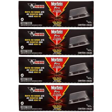 Imagem de Iscas Mata Baratas Mortein Pró 24 Unidades Elimina o Ninho com Efeito Dominó Proteção por até 3 Meses Mais Seguro para Crianças e Pets