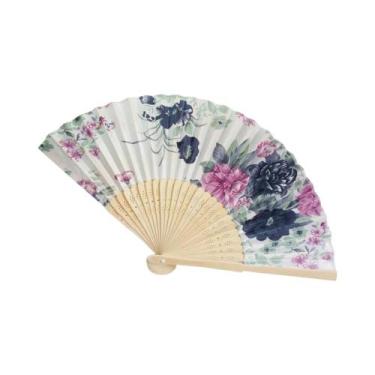 Imagem de Leque De Seda Vintage Estilo Chinês E Japonês Com Padrão Floral Para D
