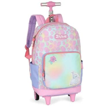 Imagem de Mochila do Stitch de Costas + Rodinhas Rosa - Luxcel