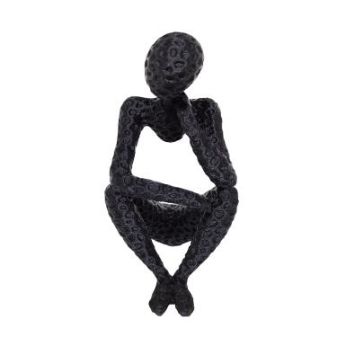 Imagem de Enfeite Pensadora Impressão 3D Objeto Decorativo Decoração Preto