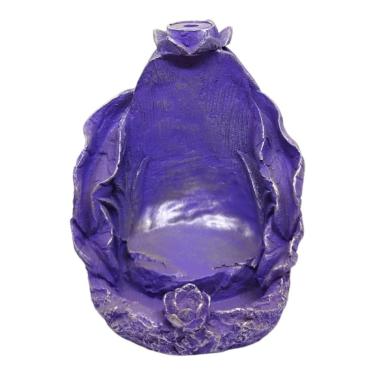 Imagem de Incensário Cascata Folha 11 cm Universal Lilás Resina