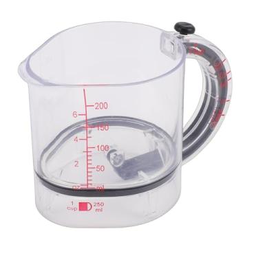 Imagem de Yunir Copo de Medição Ajustável, Colher de Plástico Deslizante 4 Em 1 Com Escala Transparente e Marcações Vermelhas, Aparelho de Cozinha Seguro para Máquina de Lavar Louça para