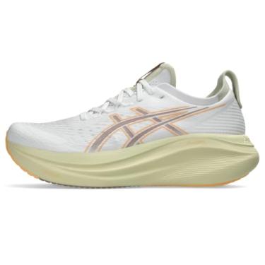 Imagem de ASICS Gel-Nimbus 27 Tênis masculino, Branco/castanho, 11 X-Wide