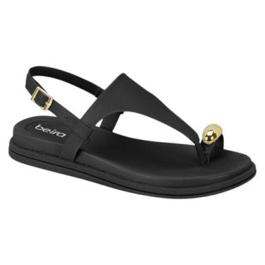 Imagem de Sandália Feminina Ring Toe Beira Rio 8513.113 - 36, Preto, 35