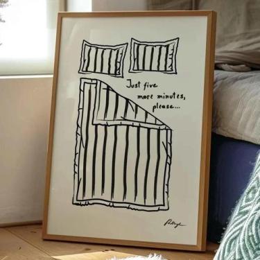 Imagem de Pôster De Lona Engraçado Para Quarto: Fique Na Cama, Boa Noite - Arte 