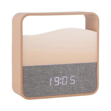 Imagem de Luminária De Mesa LED Recarregável Com Despertador E Display De Hora P