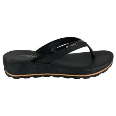 Imagem de Chinelo Feminino Anabela Azaleia Fabi Light Line, Preto, 36