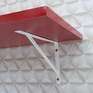 Imagem de Kit 2 Prateleiras 60 X 25cm Vermelha Com Mão Francesa