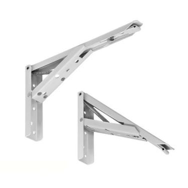 Imagem de Kit 02 Pares Mão Francesa Dobrável Reforçada Prateleira 30cm - Paraiso