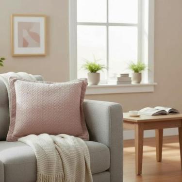 Imagem de Almofada Decorativa Karsten 100% Algodão com Enchimento, Rosê