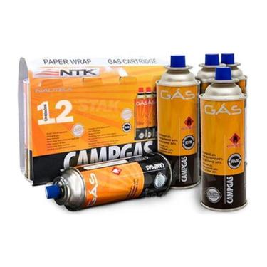 Imagem de 12 Latas Refil Gás Campgás Ntk 227g P/ Fogareiro Maçarico