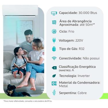 Imagem de Ar Condicionado Split Hw Inverter R-32 Fujitsu Airstage Essencial 30000 Btus Frio 220V Monofásico ASKA30CPBA-Z