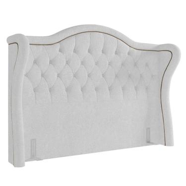 Imagem de Cabeceira Cama Box Casal Queen 160cm Antibes Z37 Boucle Branco - Mpozenato