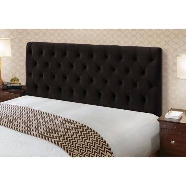 Imagem de Cabeceira Cama Box Casal Queen 160cm Cristal Veludo Chocolate - Mv Estofados